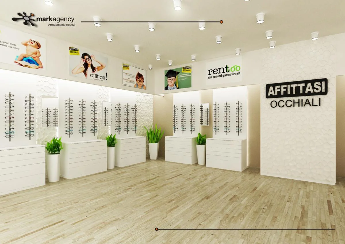 Design innovativo di banchi cassa per negozi di ottica